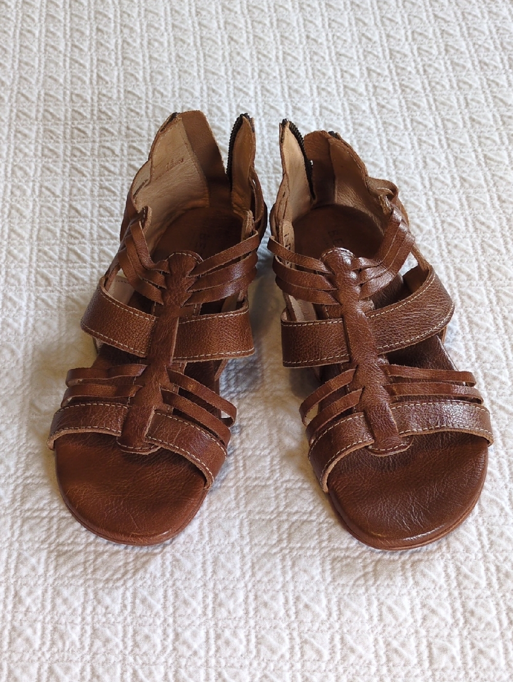 BED|STU Cara Brown Leather Strappy Gladiator Sandals Size 7.5